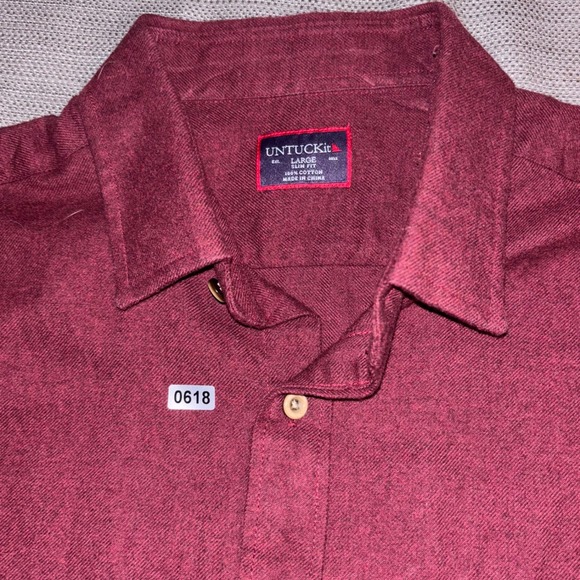 UNTUCKit Other - UNTUCKit Mens Large Slim Fit Cotton Flannel Long Sleeve Button Down Shirt